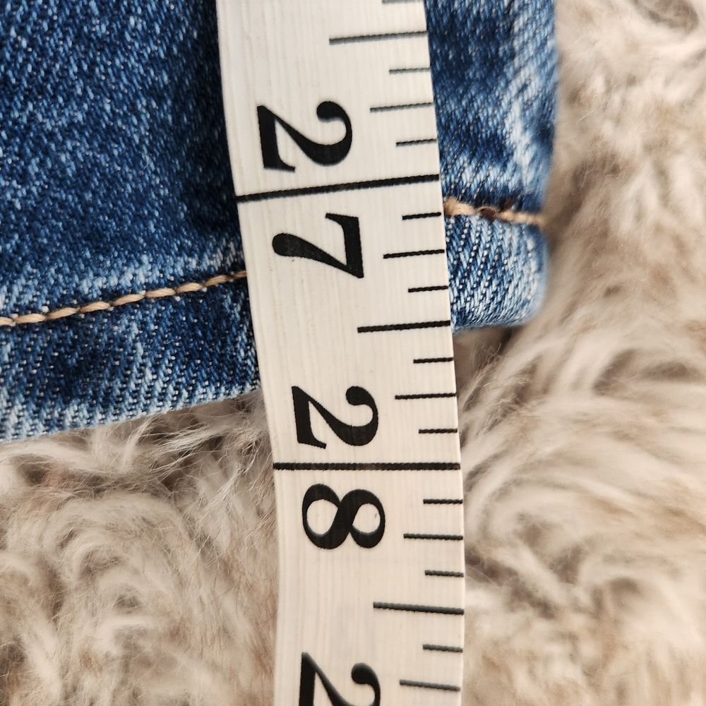 LOFT Modern Skinny Jeans Black and White Stripes Medium Wash Women's Size 24 - Picture 11 of 11